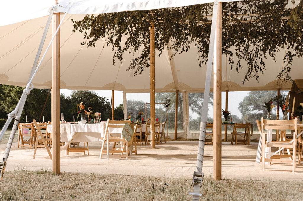 Sailcloth Wedding Tent Hire Inside a sailcloth tent